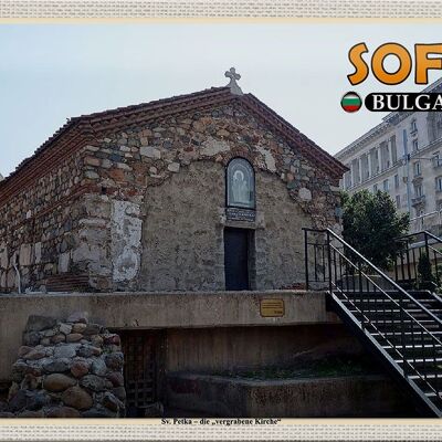 Blechschild Reise 30x20cm Sofia Bulgarien Sv Petka vergrabene Kirche