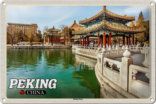 Blechschild Reise 30x20cm Peking China Beihai Park Wanddeko