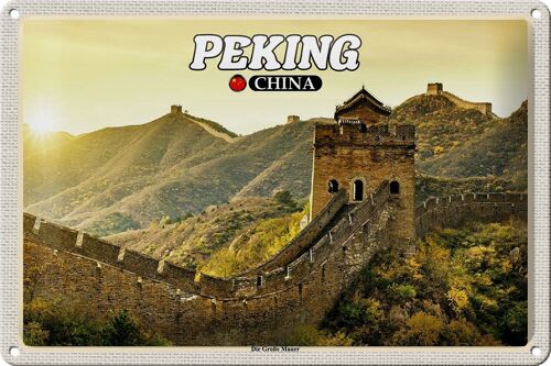 Blechschild Reise 30x20cm Peking China Die Große Mauer
