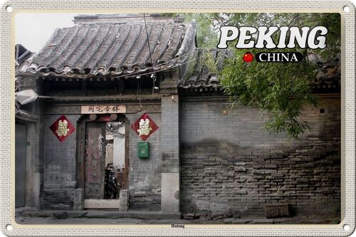 Blechschild Reise 30x20cm Peking China Hutong