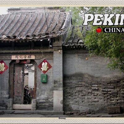 Blechschild Reise 30x20cm Peking China Hutong