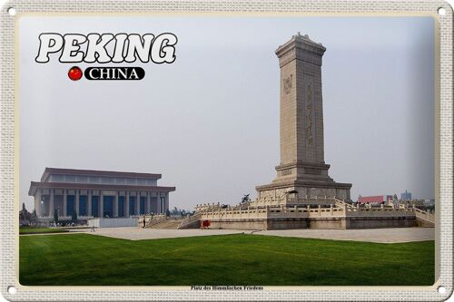 Blechschild Reise 30x20cm Peking China Platz Himmlischen Friedens