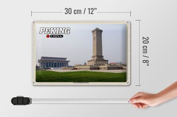 Panneau en étain voyage 30x20cm, Pékin, Chine, place Tiananmen 4