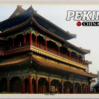 Blechschild Reise 30x20cm Peking China Lama Tempel