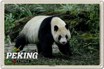 Panneau en étain de voyage, 30x20cm, maison de Panda de pékin en chine 1