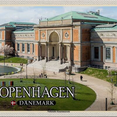 Cartel de chapa Travel 30x20cm Copenhague Dinamarca Museo de Arte