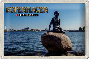 Plaque en tôle voyage 30x20cm Copenhague Danemark petite sirène 1