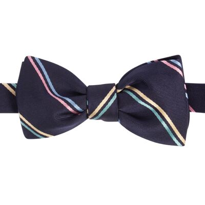 Multicolored stripes Asti silk bow tie