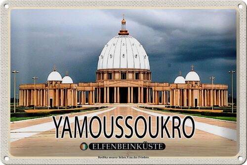Blechschild Reise 30x20cm Yamoussoukro Elfenbeinküste Basilika