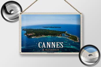 Plaque en tôle Voyage 30x20cm Cannes France Ile Sainte-Marguerite 2