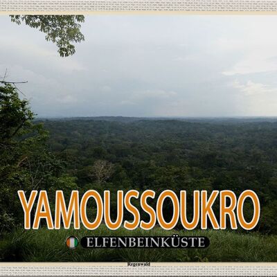 Cartel de chapa viaje 30x20cm Selva tropical de Yamoussoukro, Costa de Marfil