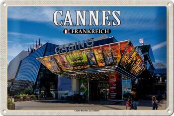 Plaque métal Voyage 30x20cm Cannes France Casino Barrière 1