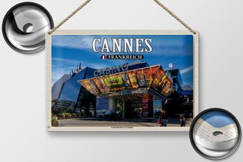 Plaque métal Voyage 30x20cm Cannes France Casino Barrière 2