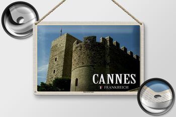 Plaque en tôle Voyage 30x20cm Cannes France Musée Castre 2