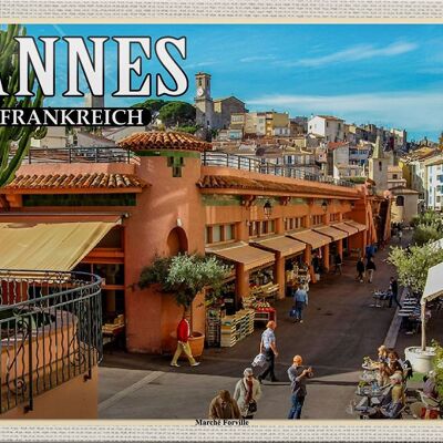 Blechschild Reise 30x20cm Cannes Frankreich Marché Forville