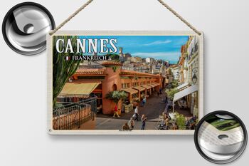 Plaque en tôle Voyage 30x20cm Cannes France Marché Forville 2
