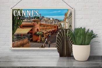 Plaque en tôle Voyage 30x20cm Cannes France Marché Forville 3