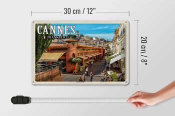 Plaque en tôle Voyage 30x20cm Cannes France Marché Forville 4