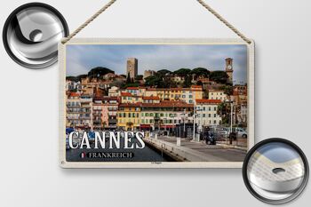 Plaque tôle voyage 30x20cm Cannes France Quartier Le Suquet 2