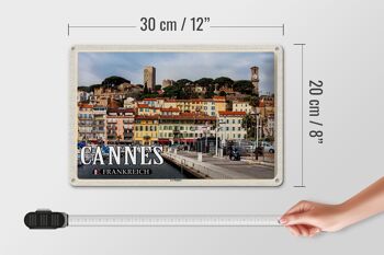 Plaque tôle voyage 30x20cm Cannes France Quartier Le Suquet 4