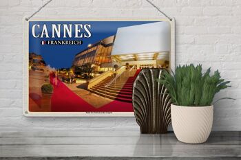 Plaque en tôle Voyage 30x20cm Cannes France Palais Festivals Congrès 3