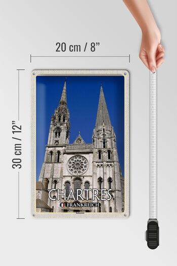 Plaque en tôle voyage 20x30cm Chartres France Cathédrale 4