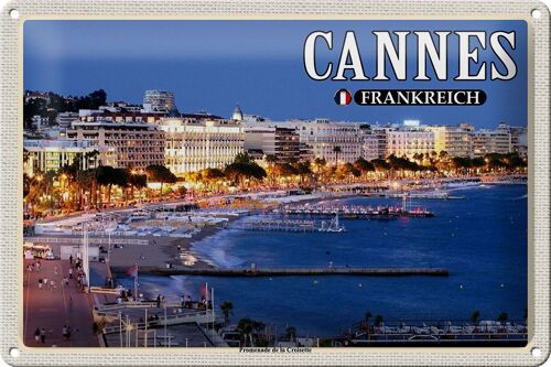Blechschild Reise 30x20cm Cannes Frankreich Promenade la Croisette