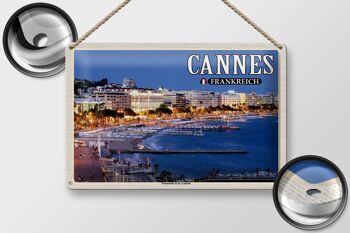 Plaque en tôle Voyage 30x20cm Cannes France Promenade la Croisette 2