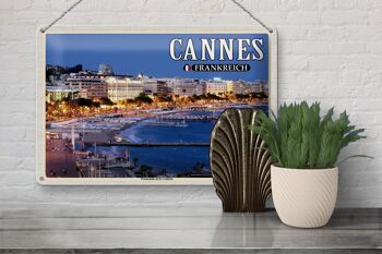 Plaque en tôle Voyage 30x20cm Cannes France Promenade la Croisette 3