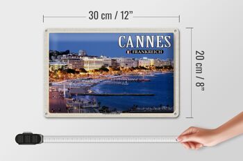 Plaque en tôle Voyage 30x20cm Cannes France Promenade la Croisette 4
