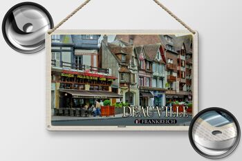 Plaque en tôle voyage 30x20cm Deauville France Downtown Pizzeria 2