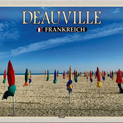 Blechschild Reise 30x20cm Deauville Frankreich Strand Meer Urlaub