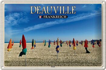 Signe en étain voyage 30x20cm Deauville France plage vacances à la mer 1
