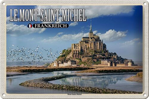 Blechschild Reise 30x20cm Le Mont-Saint-Michel Frankreich