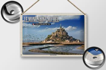 Plaque tôle voyage 30x20cm Le Mont-Saint-Michel France 2