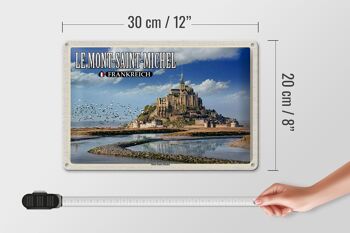 Plaque tôle voyage 30x20cm Le Mont-Saint-Michel France 4