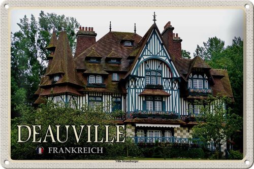 Blechschild Reise 30x20cm Deauville Frankreich Villa Strassburger