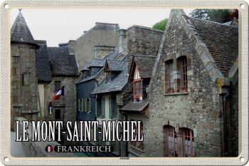 Plaque en tôle voyage 30x20cm Le Mont-Saint-Michel France Vieille Ville 1