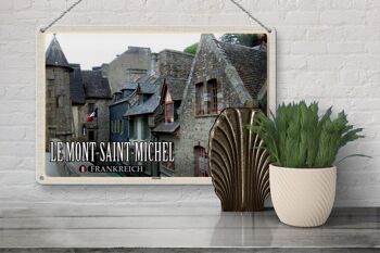 Plaque en tôle voyage 30x20cm Le Mont-Saint-Michel France Vieille Ville 3