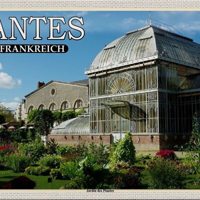 Cartel de chapa Viaje 30x20cm Nantes Francia Jardin des Plantes