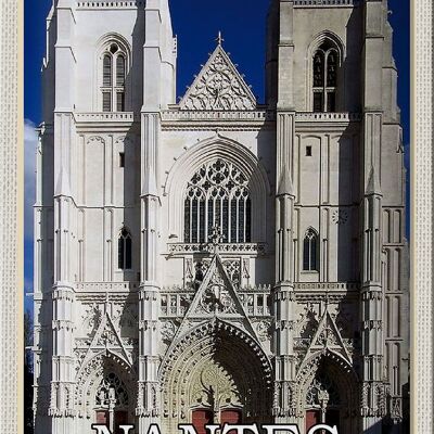 Targa in metallo da viaggio 20x30 cm Cattedrale di Nantes Francia