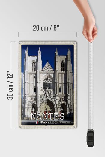 Plaque en tôle voyage 20x30cm Cathédrale de Nantes France 4