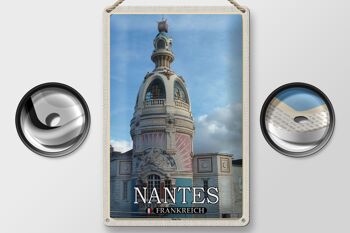 Plaque en tôle voyage 20x30cm Nantes France Tour Lu 2