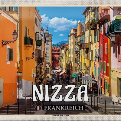 Blechschild Reise 30x20cm Nizza Frankreich Altstadt von Nizza