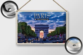 Plaque en tôle voyage 30x20cm Paris France Arc de Triomphe 2