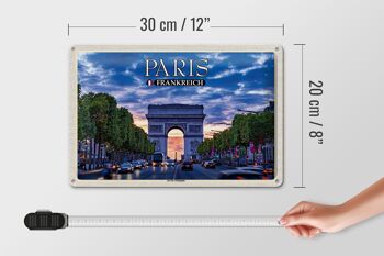 Plaque en tôle voyage 30x20cm Paris France Arc de Triomphe 4