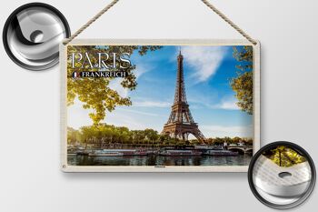 Panneau en étain voyage 30x20cm, Paris, France, tour Eiffel 2