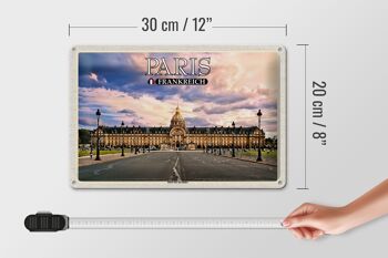 Plaque en tôle Voyage 30x20cm Paris France Hôtel des Invalides 4