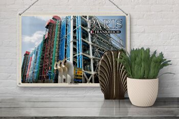 Plaque en tôle Voyage 30x20cm Paris France Centre Pompidou 3