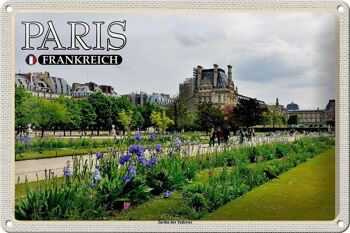 Plaque en tôle voyage 30x20cm Paris France Parc Jardin des Tuileries 1
